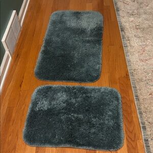 Wamsutta Duet 2 Bath Mats Rugs bundle Sea blue green